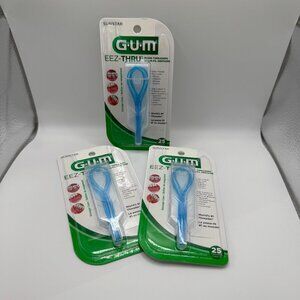 3 pack Gum 840 EEZ-Thru Floss Threaders 25 Count Each Blue NEW